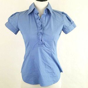 New York Company Cotton Collar Shirt Top Blouse